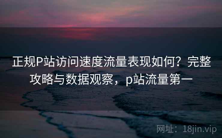 正规P站访问速度流量表现如何？完整攻略与数据观察，p站流量第一
