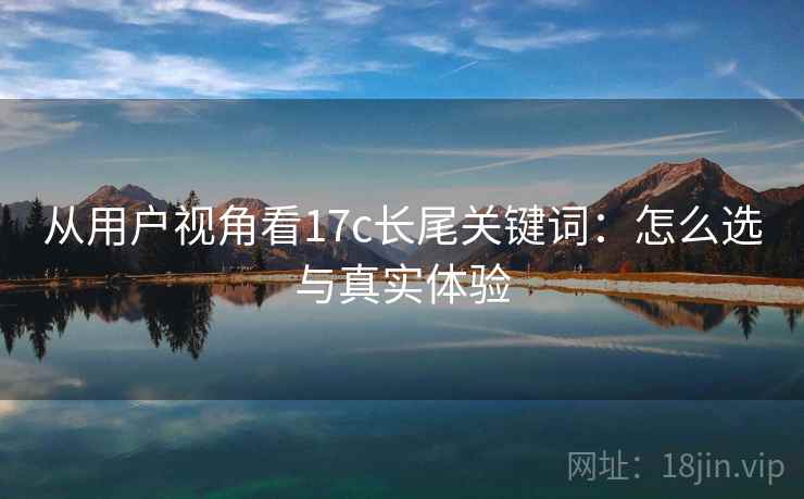 从用户视角看17c长尾关键词：怎么选与真实体验
