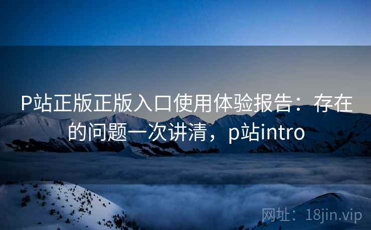 P站正版正版入口使用体验报告:存在的问题一次讲清,p站intro P站正版正版入口使用体验报告:存在的问题一次讲清,p站intro