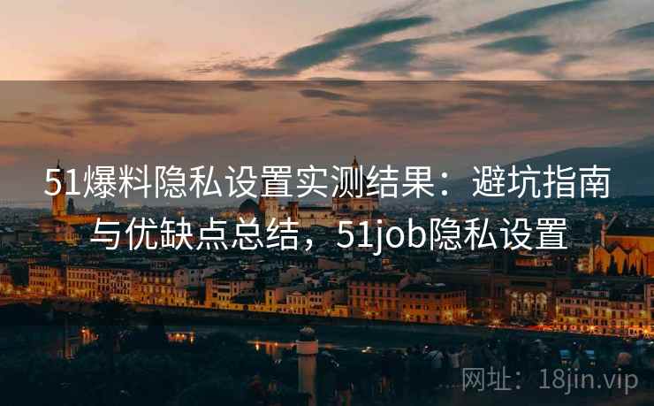 51爆料隐私设置实测结果：避坑指南与优缺点总结，51job隐私设置