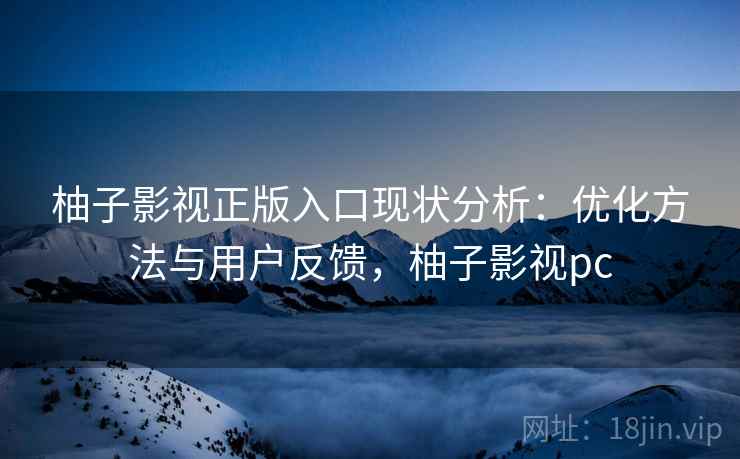 柚子影视正版入口现状分析：优化方法与用户反馈，柚子影视pc