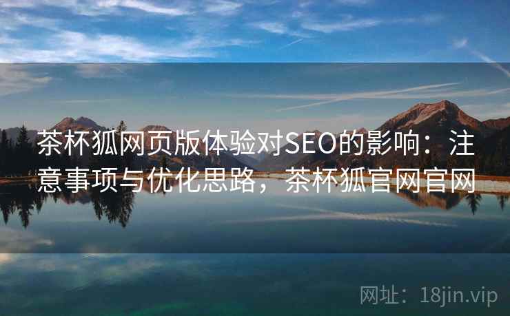 茶杯狐网页版体验对SEO的影响：注意事项与优化思路，茶杯狐官网官网