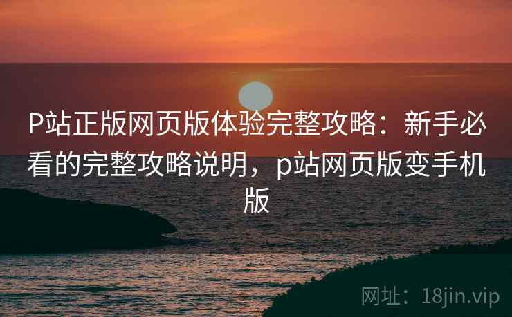 P站正版网页版体验完整攻略：新手必看的完整攻略说明，p站网页版变手机版