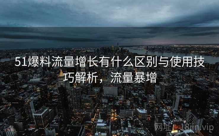 51爆料流量增长有什么区别与使用技巧解析，流量暴增